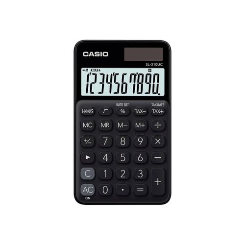 Casio SL-310UC - Calculatrice de poche - 10 chiffres - panneau solaire, pile - noir