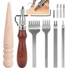 20 pièces Kit d'outils d'artisanat en cuir avec poinçon à griffes