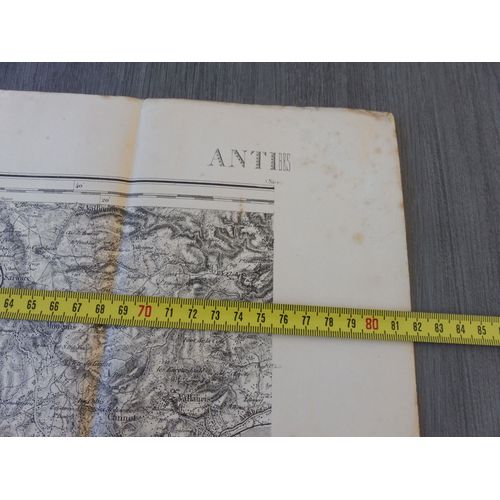 Ww1 / Carte Etat-Major Type 1889 / Antibes / Cote D'azur / Originale