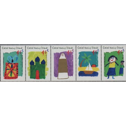 Iles Cocos ( Australie ) Timbres Dessins D' Enfants 1998