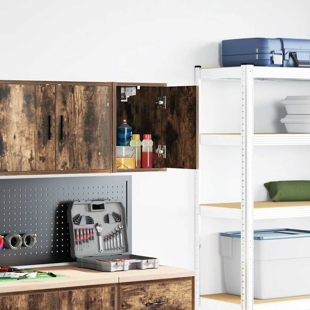 vidaXL Armoire murale de garage chêne fumé bois d'ingénierie