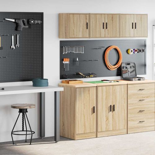 vidaXL Armoires de garage 2 pcs chêne sonoma bois d'ingénierie