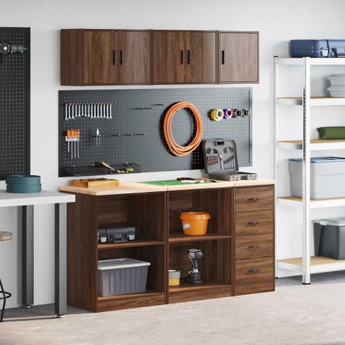 vidaXL Armoires de garage 6 pcs chêne marron bois d'ingénierie