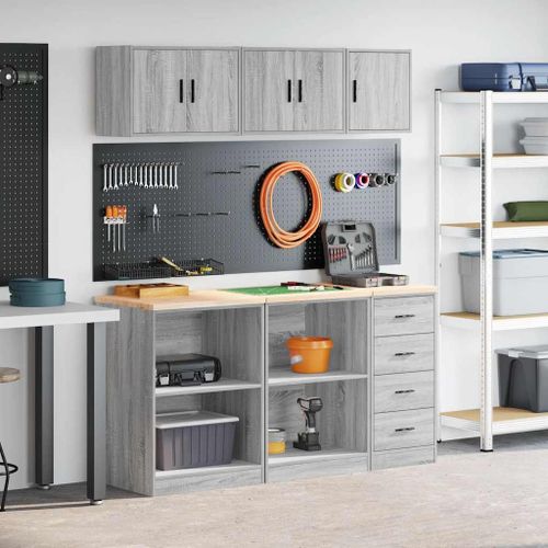 vidaXL Armoires de garage 6 pcs sonoma gris bois d'ingénierie