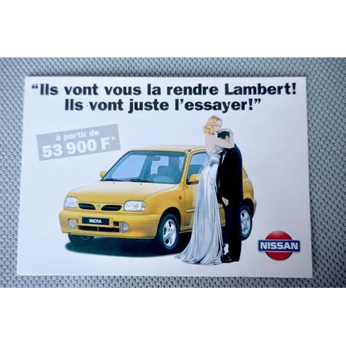 Carte Postale Publicitaire Nissan Nissan Micra 1996. Tampon 1997. Timbre Bonne Fête 3,00 F.