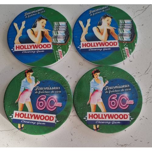 Lot De 4 Sous Verres Hollywood Chewing-Gum