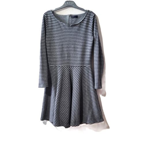 Robe Gap Taille 38 Tons Rayures Gris Et Marine Tbe