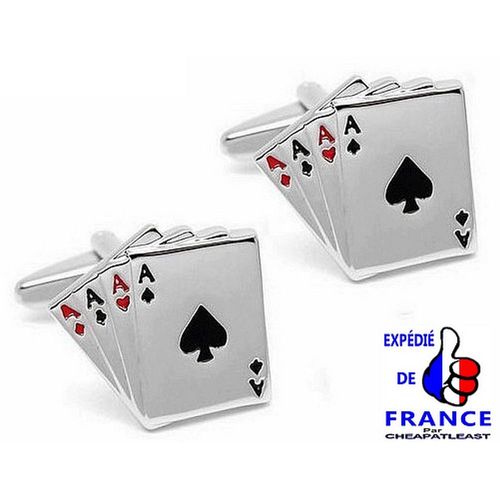 Boutons De Manchettes - Cartes Carré D'as - Idée Cadeau Pour Les Poker Addicts - Cheapatleast 1569