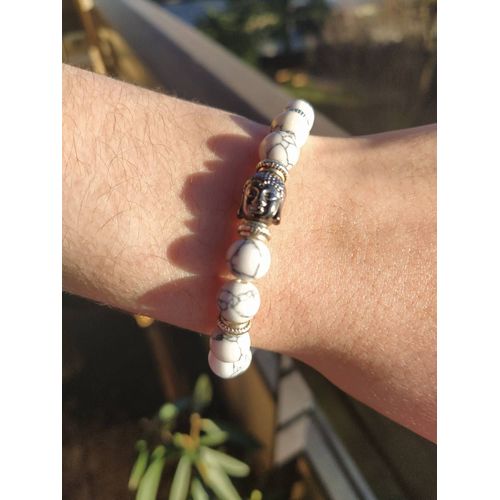 Bracelet Howlite Blanche Véritable