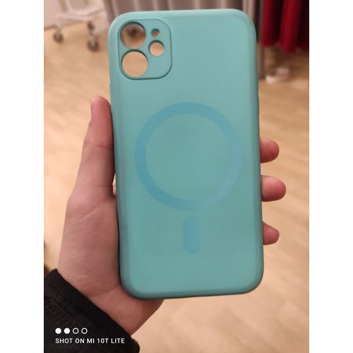 Coque Iphone 11 Bleu Avec Mag Safe Vert