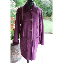 Très Beau Manteau Féminin Devernois Violine Taille Étiquetèe:38.