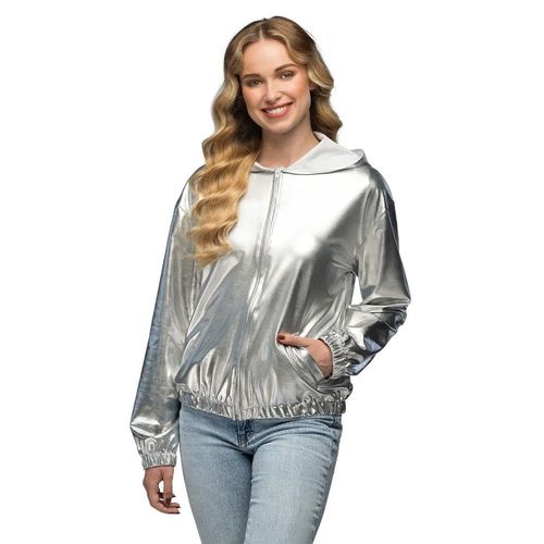 Veste Streetwear Festival Argent Métal Femme