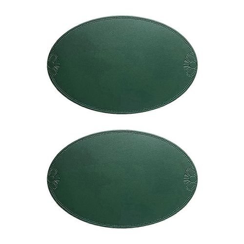 Set De Table Rétro En Pu Tapis D¿Isolation Ovale De Style Français Européen Ins Imperméable Et Résistant À L¿Huile Western Di