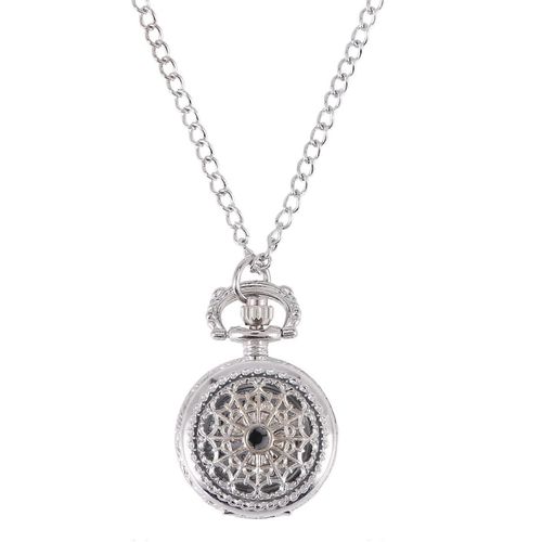 Argent Pendentif Montre Chaîne Horloge Quartz Montre Comme Collier Montre De Poche Nouveau