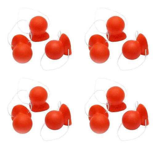 12 Pcs Nez De Clown Rouge Klaxonnant Grinçant Nez De Clown Avec Corde Élastique Pour Adultes Halloween Cosplay Co