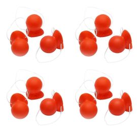 12 Pcs Nez De Clown Rouge Klaxonnant Grinçant Nez De Clown Avec Corde Élastique Pour Adultes Halloween Cosplay Co