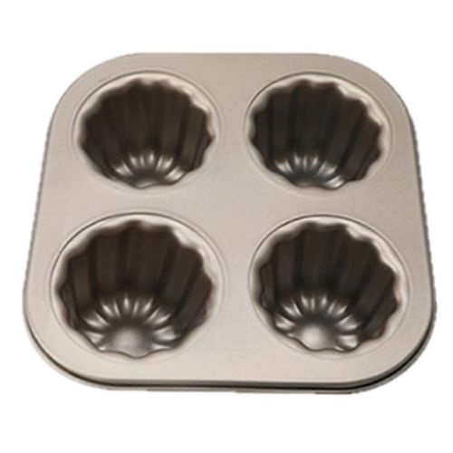 Moule À Gâteau Canele À 4 Cavités, Moule À Canele Antiadhésif Pour Moule Caneles En Acier Au Carbone Au Four