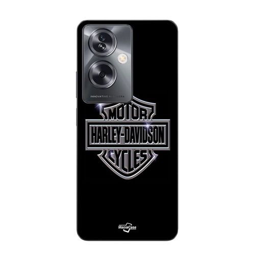 Coque Oppo A79 5g Harley Davidson Logo Motor Sycles Gris Front Noir