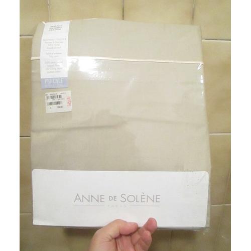 Drap Plat Couleur Beige Perle, Anne De Solène, 270 X 310 Cm