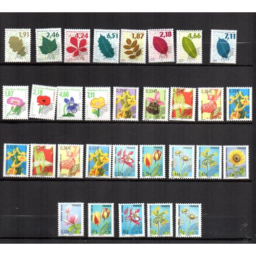 France.Lot De Timbres Préoblitérés Séries Arbres Et Fleurs.Neuf
