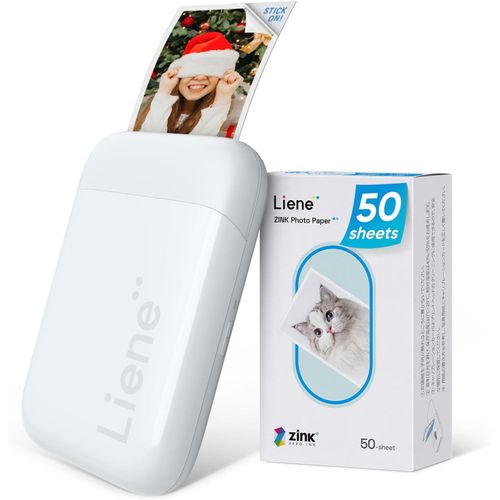 Mini Imprimante,2 X 3 Imprimante Photo Portable Avec 50 Zink Papiers À Dos Collant,Bluetooth 5.0,Compatible Avec Ios & Android,Application Dédiée,Imprimante Photo Pour Iphone(Blanc)