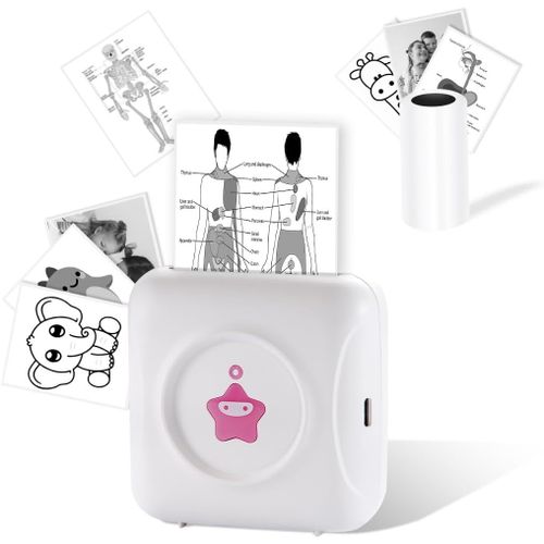 Mini Imprimante Tp2-Y-Mini Imprimante Photo Compatible Avec Android Et Ios-Imprimante Thermique Portable Pour Iphone,Travail,Liste,Notes,Journal,Photos,Bricolage,Voyage