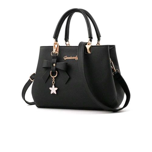 1 sac à main de couleur unie pour femme, bordeaux, ancora, bordeaux, rubis, marron, cramoisi, cerise, noir, bleu, avec matériau en PU et pendentif étoile en forme de n?ud papillon, adapté au quotidien