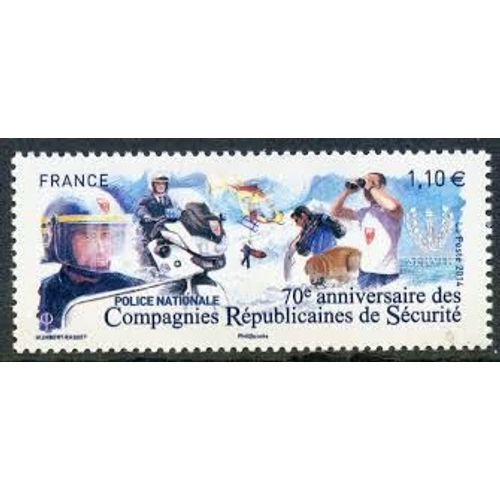70ème Anniversaire Des Compagnies Républicaines De Sécurité (Mission Des C.R.S.) Année 2014 N° 4922 Yvert Et Tellier Luxe