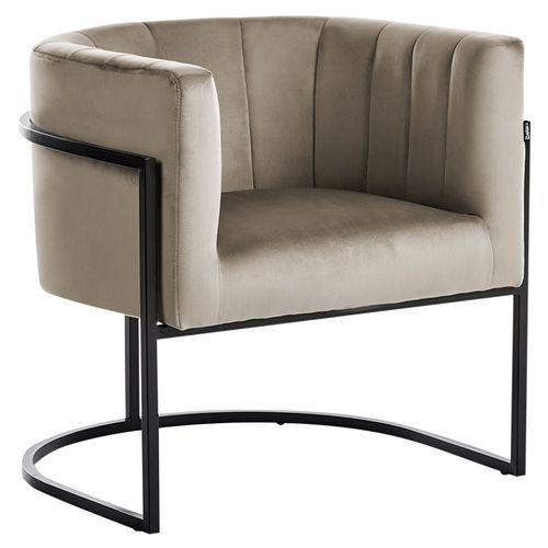 Fauteuil Larvik Ii Velours Taupe