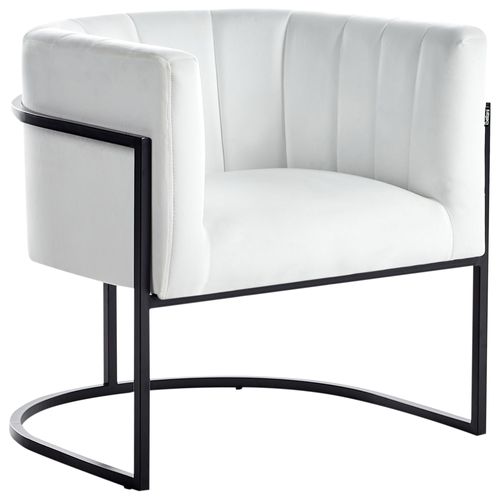 Fauteuil Larvik Ii Velours Blanc