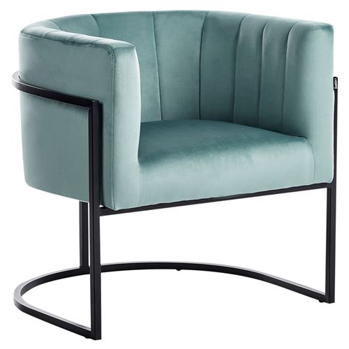 Fauteuil Larvik Ii Velours Vert Menthe
