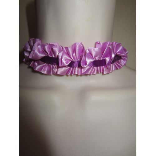 Collier Ras Cou Rose Et Violet