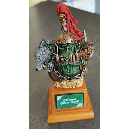Buste Warhammer  Forge World Orcs War Boss Grimgor Gross'baff  Pro-Painted
