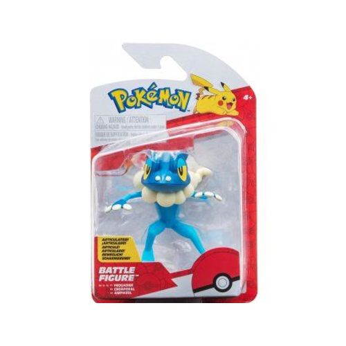 Coffret Figurine Pokemon Croaporal - Figurine Combat Bleu Et Blanc - Set Jouet Garcon Et 1 Carte Animal
