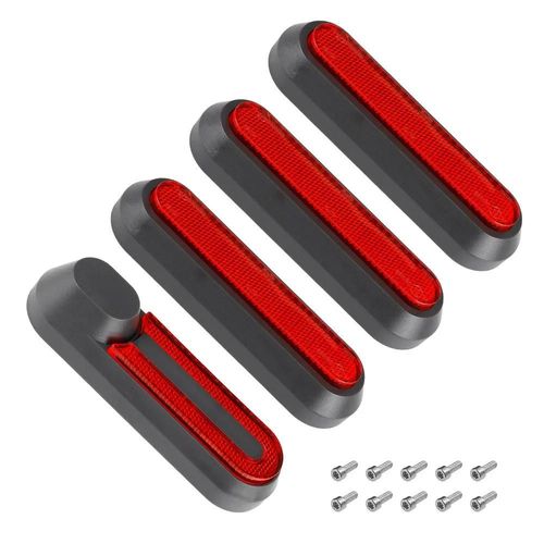 Enjoliveur De Roue Pour Trottinette Électrique Xiaomi M365 1s Pro 2, Capuchon De Moyeu, Autocollant De Protection, Blanc, Rouge, Bleu, Ensemble De 4 Pièces-Black Red 4pcs