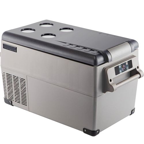 Mini Réfrigérateur, 35 L, Avec Compartiment Portable, Pour Pique-Nique En Camping, Gris
