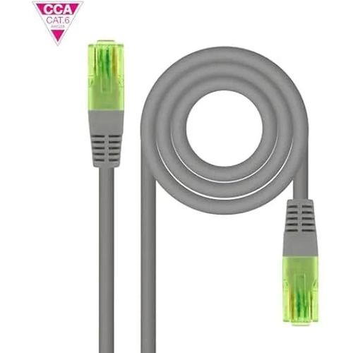 Câble de réseau RJ45 CAT.6 UTP AWG26 CCA - Nanocable - 30m - Gris