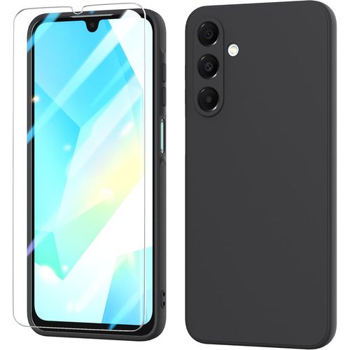Coque Pour Samsung Galaxy A16 Silicone Noir + Verre Trempe Little Boutik©