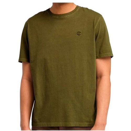 Garment Dye Short Sleeve Tee T-Shirt Taille S, Vert Olive