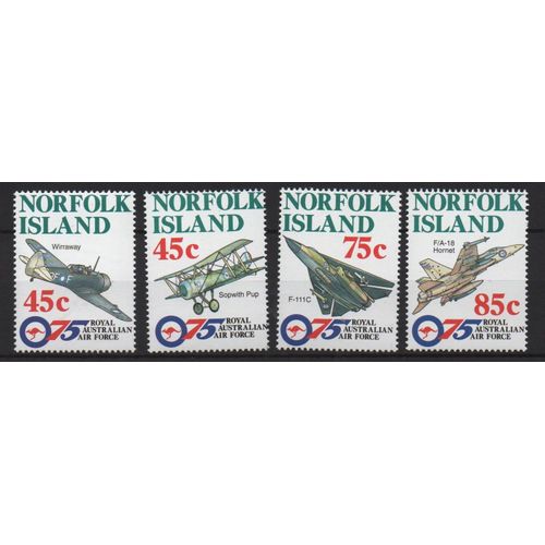 Ile Norfolk ( Australie ) Timbres Avions De Guerre 1996