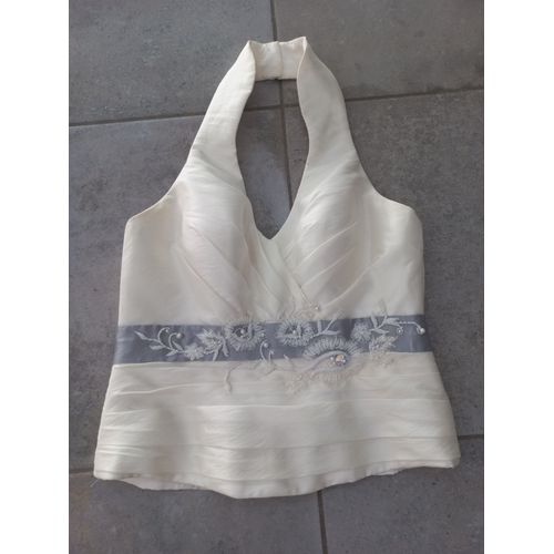 Corset Blanc/Bleu Gris
