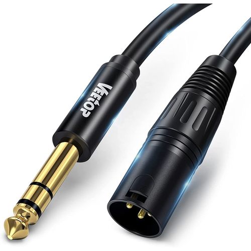 Câble XLR 5m Mâle vers TRS 6,35MM, Câble Jack Stero TRS équilibré vers XLR Convient pour haut-parleurs, scènes, DJ, consoles audio de.[G942]