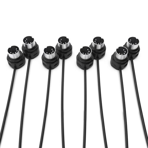 Lot De 4 Câbles Midi - 3ft / 90 Cm - Din 5 Broches - Profil Bas - Connecteurs Ultra Fins Coudés À 45 Degrés En Miroir Pour Les Espaces Compacts (4-Pack -.[G756]