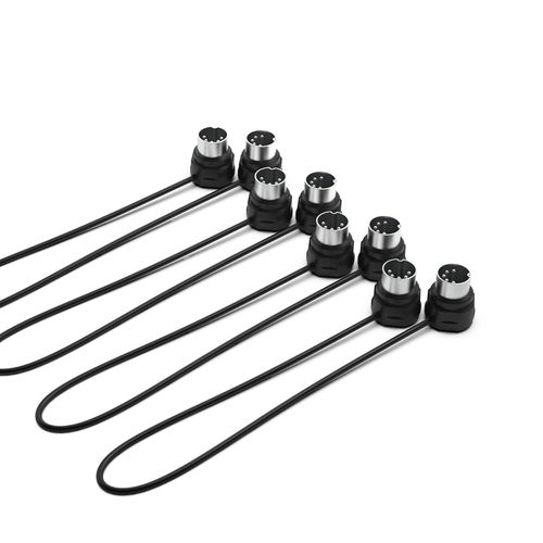 Lot De 4 Câbles Midi - 1ft / 30 Cm - Din 5 Broches - Profil Bas - Connecteurs Ultra Fins Coudés À 45 Degrés En Miroir Pour Les Espaces.[G755]