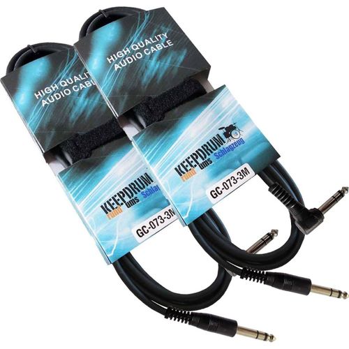 2 x gc-073 3 m Câble audio stéréo jack 6,3 mm fiche.[G1058]