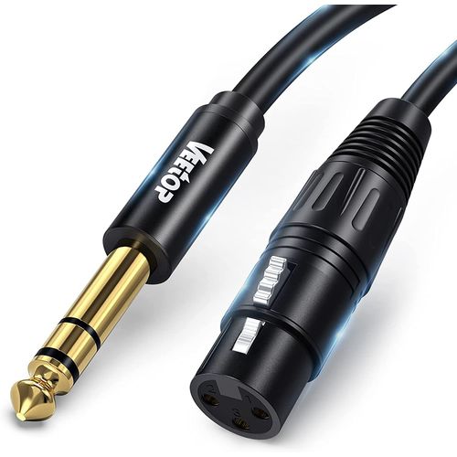 Câble XLR 8m Femelle vers TRS Mâle 6,35MM, Câble Jack Stero TRS équilibré vers XLR Convient pour haut-parleurs, scènes, DJ, consoles audio de.[G620]