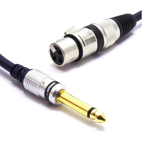 XLR Femelle vers Jack 6.35mm Mono Audio Câble de Microphone 1.5m Mâle Jack 6.35 TS vers 3 Broches.[G668]