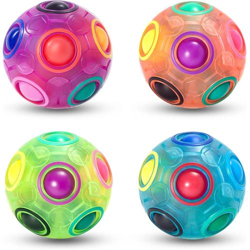 Boule De Puzzle Magique Arc En Ciel Magic Rainbow Ball Jeu De Puzzle Balle Anti Stress Casse-Tête Our Filles Et Garçons Adultes Jouets Éducatifs Our D'activité Et De Faire La Fête Lot De 4.[Y993]