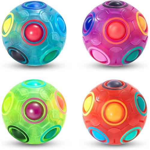 Boule De Puzzle Magique Arc En Ciel Magic Rainbow Ball Jeu De Puzzle Balle Anti Stress Casse-Tête Our Filles Et Garçons Adultes Jouets Éducatifs Our D'activité Et De Faire La Fête Lot De 4.[Y994]