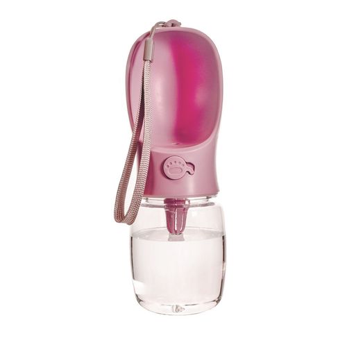 Intirilife Gourde Portable Pour Chiens En Plastique En Rose Avec Une Contenance De 350 Ml - Pour Les Longues Promenades, Les Randonnées Et Les Voyages